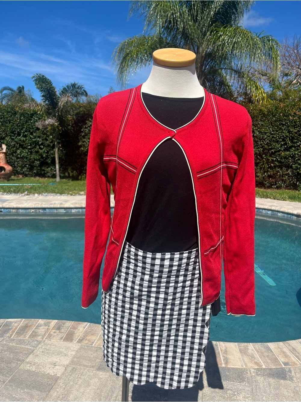 Clueless style Red Women's Open-Front Cardigan Jacket 90s y2k